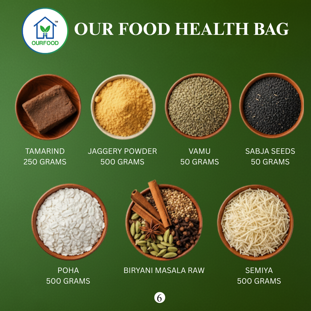 Our Food Monthly Health Bag – 42+ Essentials - Combo for 4 Members