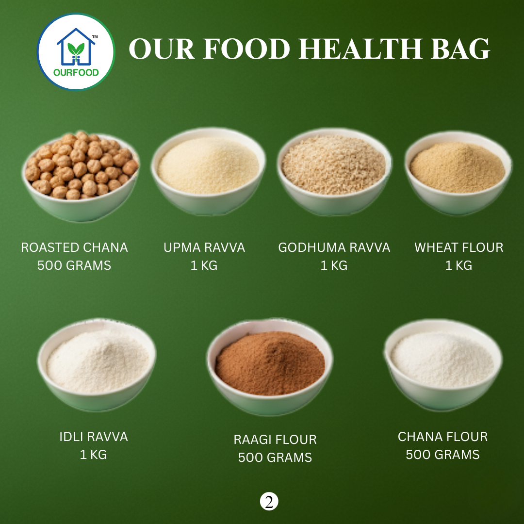 Our Food Monthly Health Bag – 42+ Essentials - Combo for 4 Members