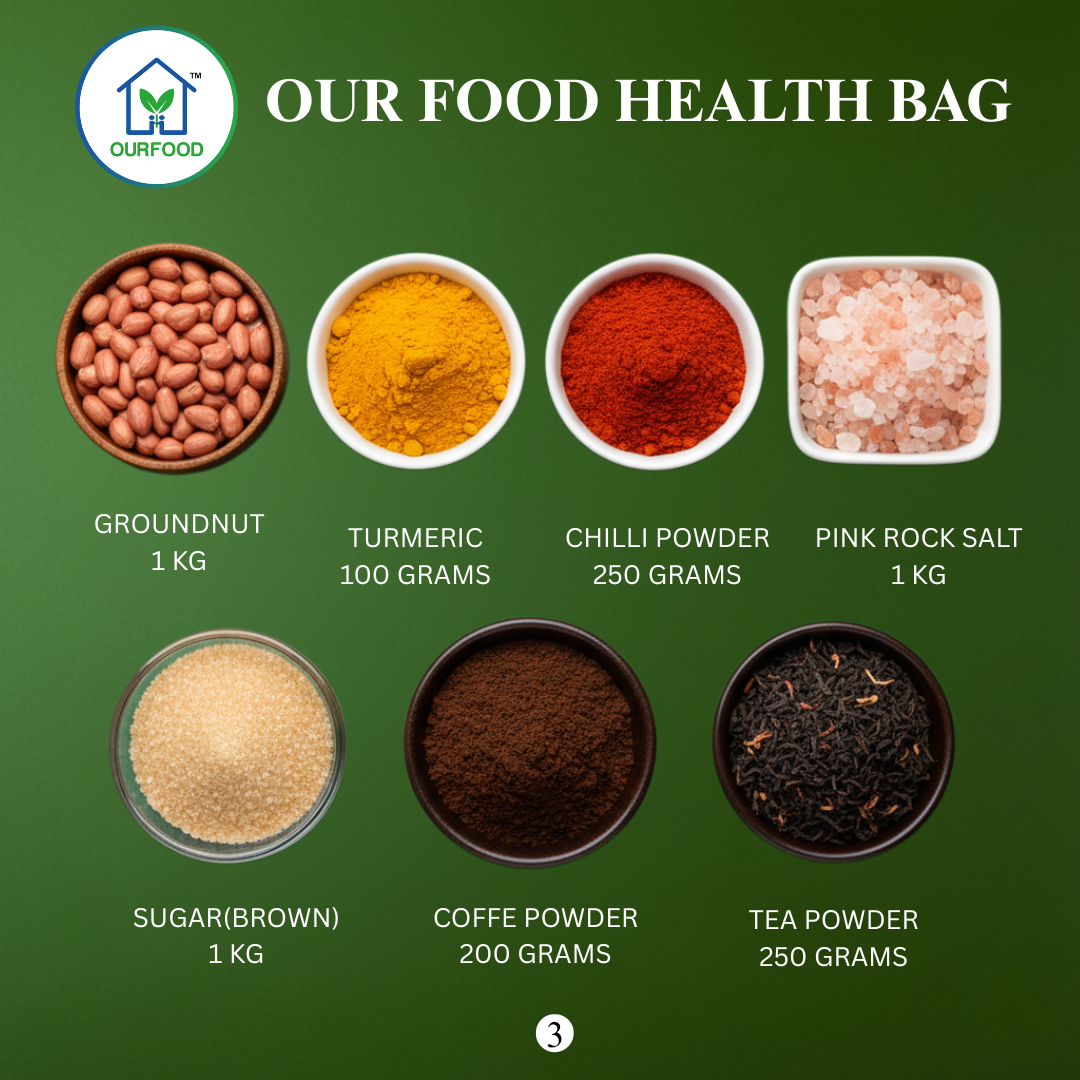 Our Food Monthly Health Bag – 42+ Essentials - Combo for 4 Members