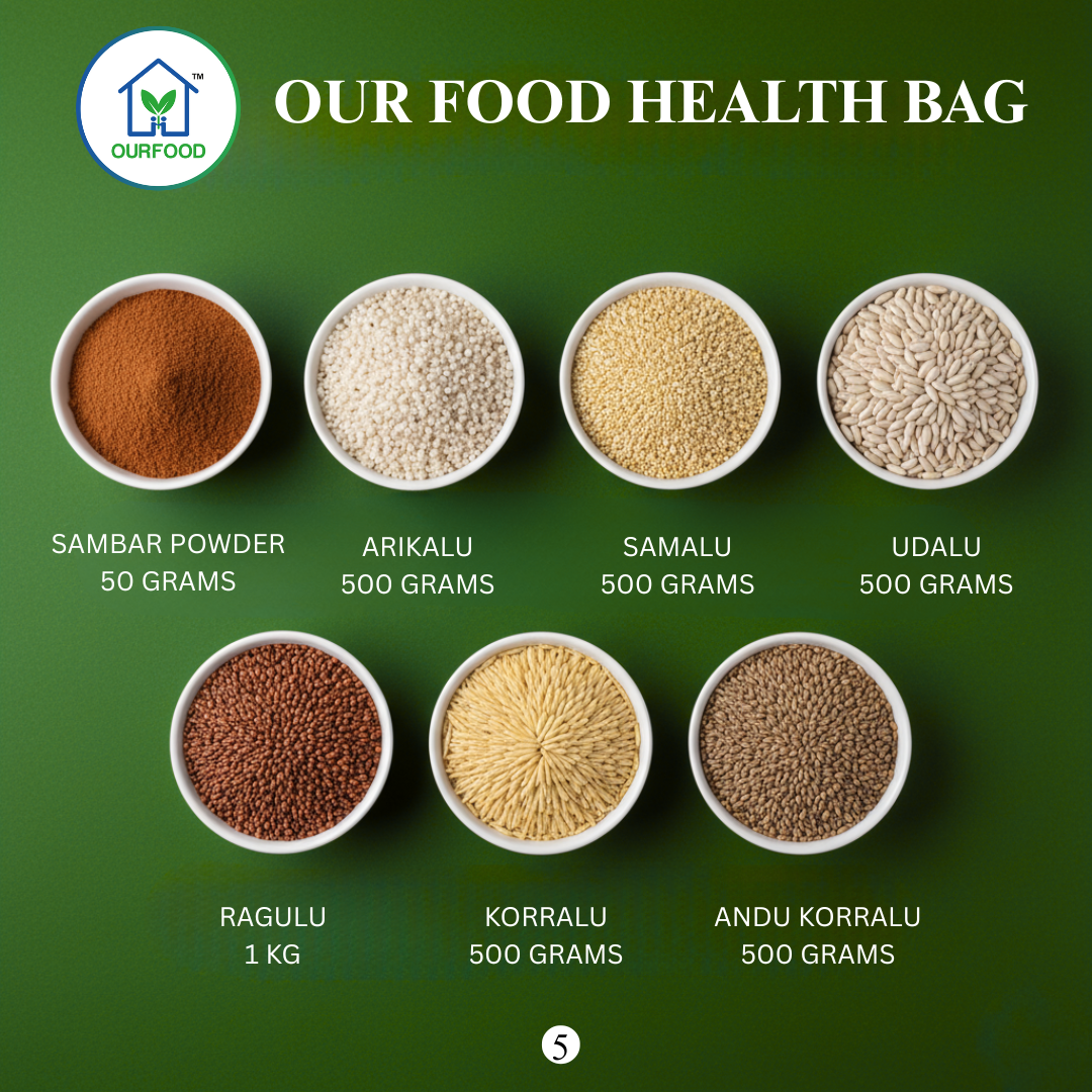 Our Food Monthly Health Bag – 42+ Essentials - Combo for 4 Members